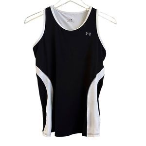 UNDER ARMOUR Women's Heat Gear Athletic Tank Top Black White Size LG